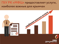 ГБУ РК «МФЦ» предоставляет услуги, наиболее важные для крымчан