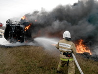 Сотрудники ГКУ «Пожарная охрана Республики Крым» оказали помощь в ликвидации последствий ДТП на трассе «Феодосия-Керчь»